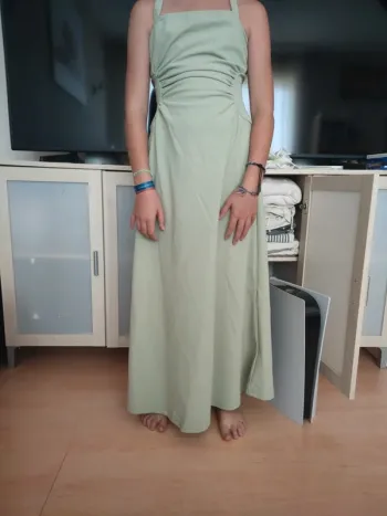 Robe vert amande sauge 12 ans cérémonie