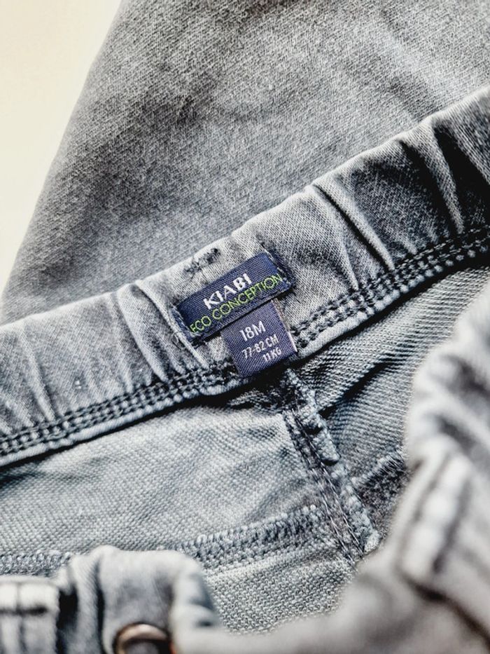 Kiabi - Pantalon en jean - Bleu / gris (18 mois) - photo numéro 3