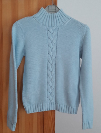 Pull bleu clair en coton 38-40 Somewhere