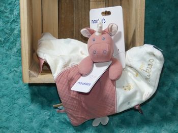 Doudou licorne Lina rose crème Noukie's 🦄Neuf
