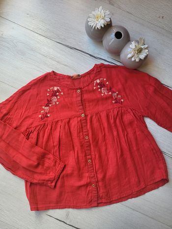 Blouse rouge/corail tape à l'œil 8ans neuve