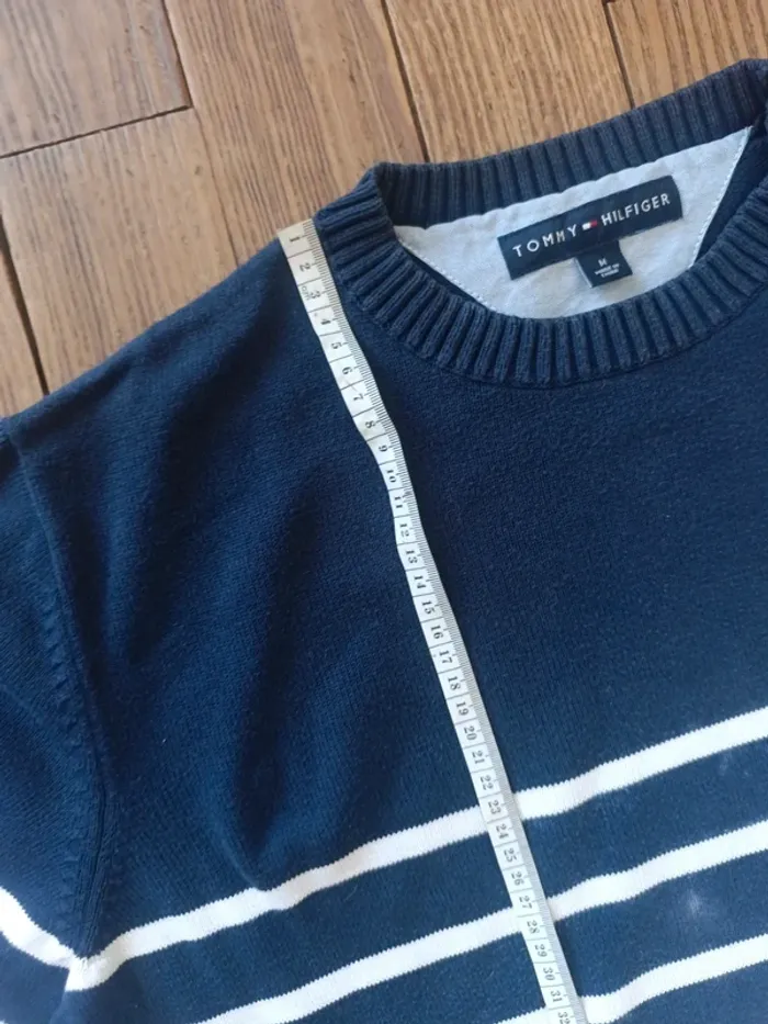 Pull a rayures tommy Hilfiger bleu Taille M - photo numéro 6