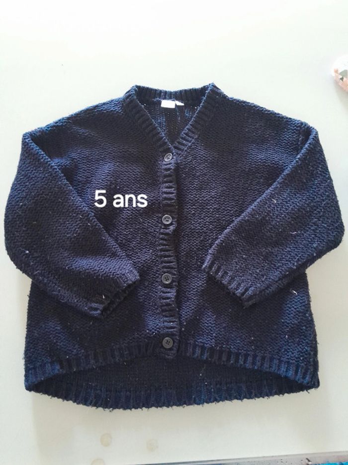 Gilet bleu marine fille 5a