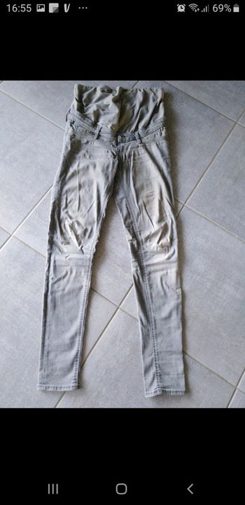 Jean de grossesse h&m coupe skinny taille 36 gris
