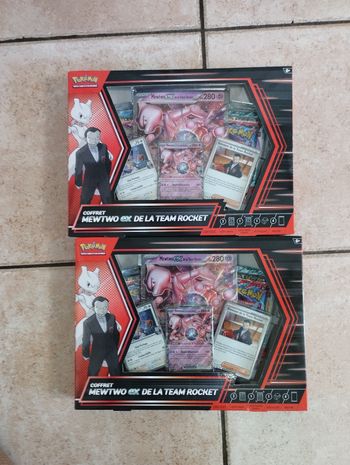 Lot de deux coffrets Mewtwo ex de la team rocket pokemon