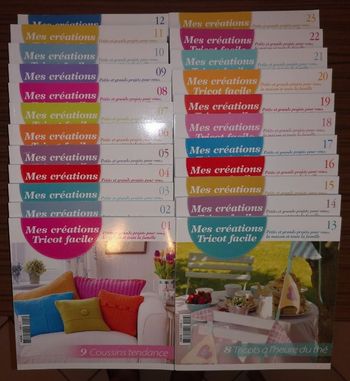 Lot de 23 livres tricot. Mes créations tricot facile. Édition Hachette.