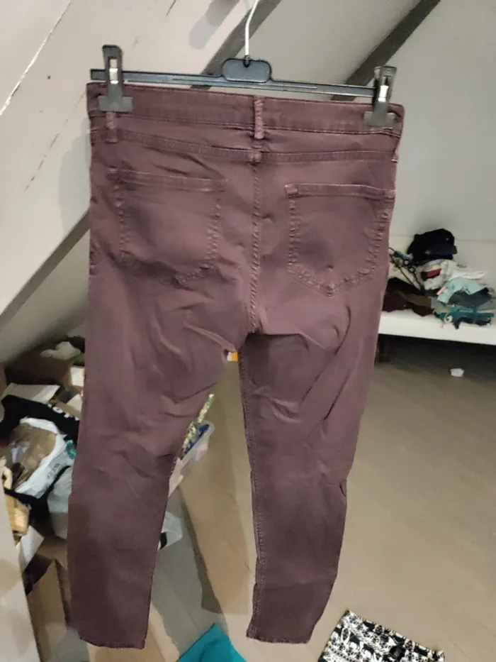 Pantalon stretch violet foncé mango - photo numéro 3