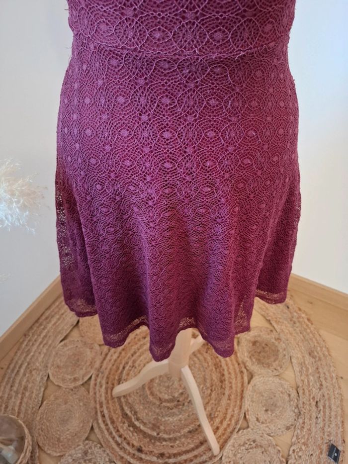 Robe Bordeaux en dentelle Jennyfer taille XS 34 - photo numéro 3