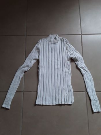 Petit pull blanc col montant femme en S STRADIVARIUS TBE
