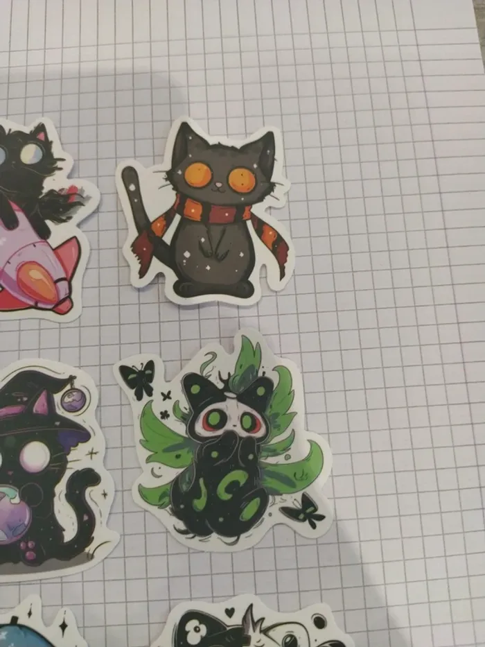 Autocollants chat noir (lot E) - photo numéro 3