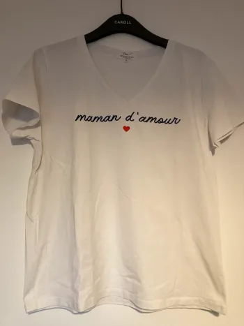 T-shirt Maman d’amour brodé avec coeur taille XL