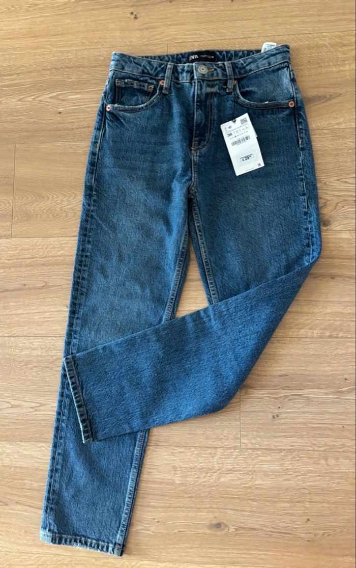 Pantalon jean mom Zara taille haute S - photo numéro 7