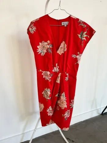 Robe courte rouge fleurs Paul & Joe