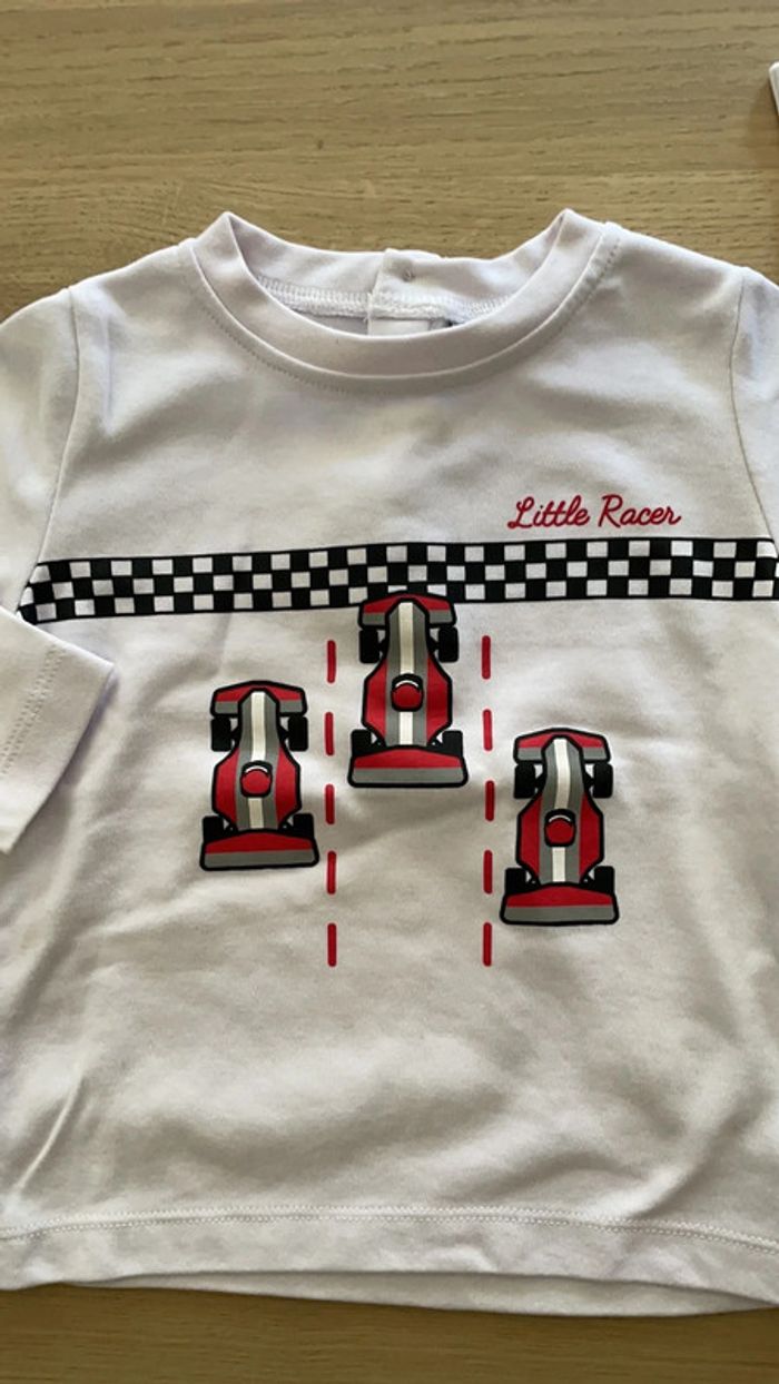 T-shirt manches longues blanc 12 mois - photo numéro 2