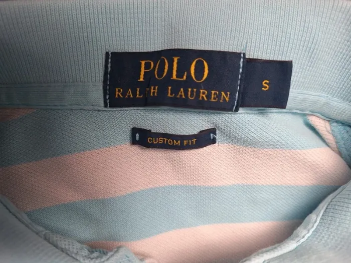 Polo Ralph Lauren Custom Fit – rayures bleu ciel/blanc – Taille S - brodé (570) - photo numéro 6