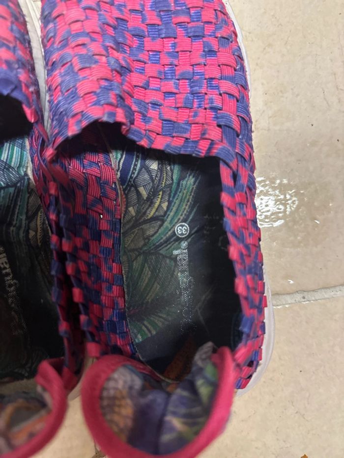 Baskets en toile élastiques violet desigual 33 - photo numéro 5