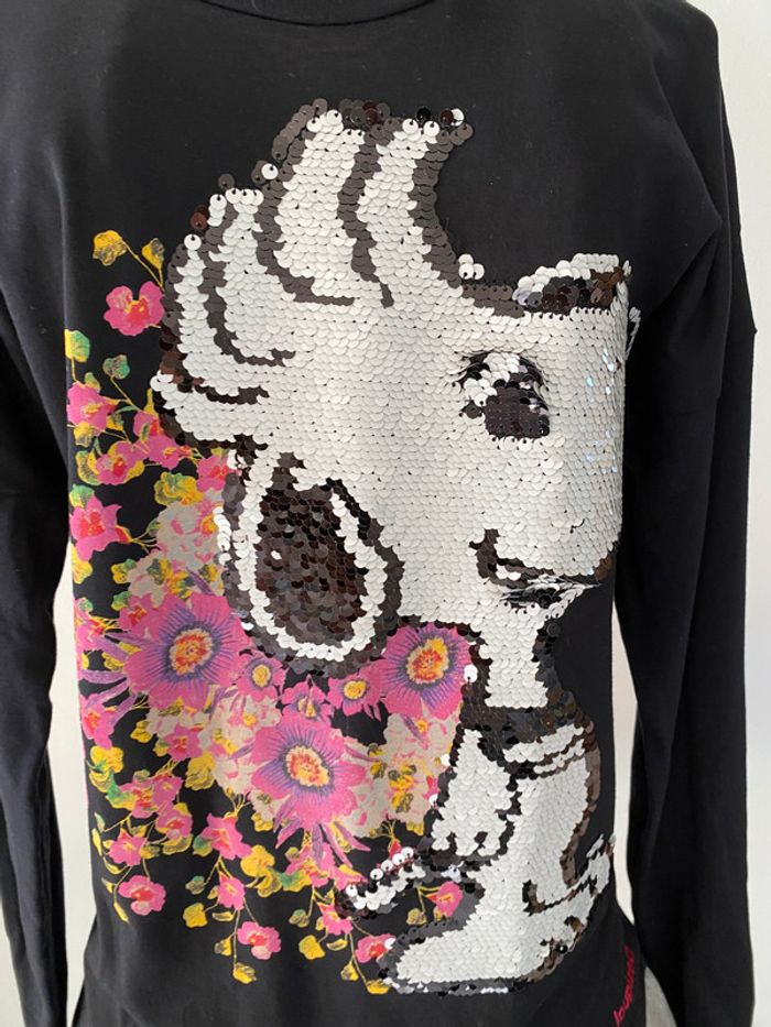 Robe Desigual Droopy noire avec sequins taille 11-12 ans - photo numéro 2