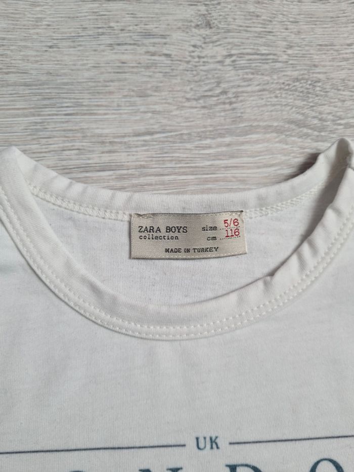Tee-shirt manches longues Zara kids 5-6 ans blanc london - photo numéro 2