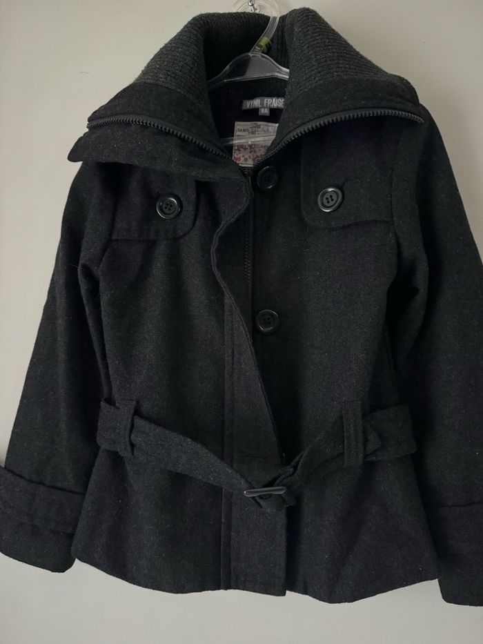 🧥 trench court - gris foncé - fille - 8 ans -vinyl fraise - bon état