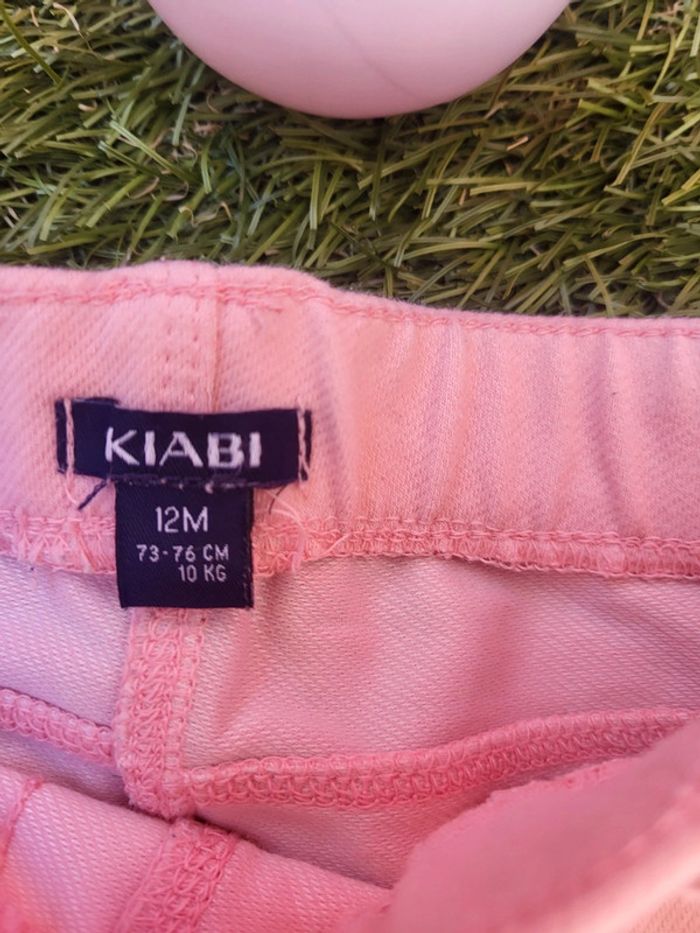 Pantalon coton souple rose 12 mois - photo numéro 3