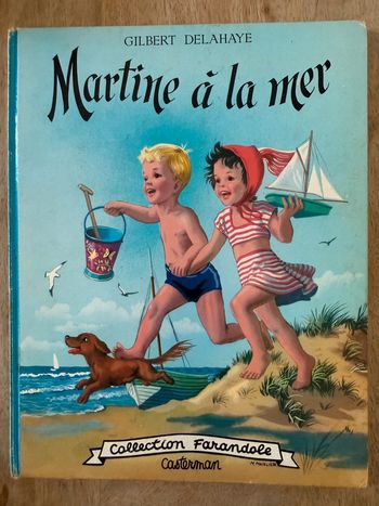 1956 Livre ancien vintage bd album Martine à la mer Casterman Collection Farandole Delahaye Marlier