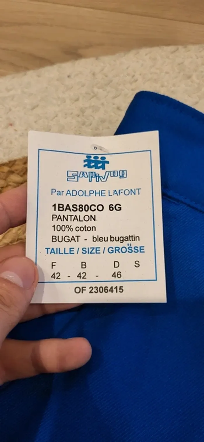 Pantalon bleu neuf avec étiquette Adolphe Lafont T42 - photo numéro 4