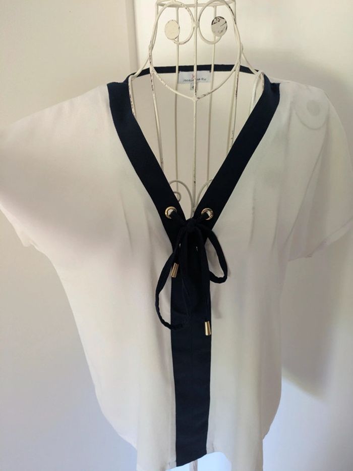 Blouse blanche et Marine Jacqueline RIU 40 - photo numéro 2