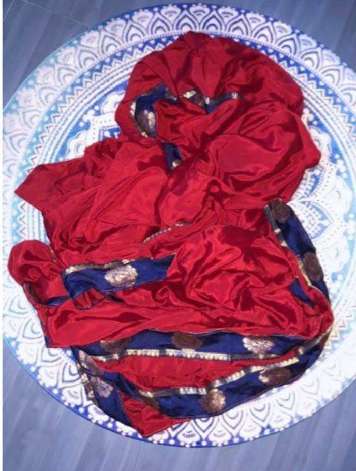 saree rouge et bleu - photo numéro 2