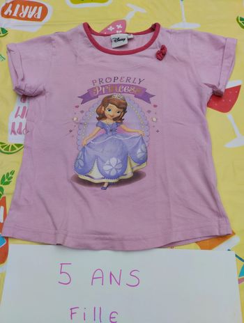 Tee-shirt manches courtes 5 ans fille Disney Sofia