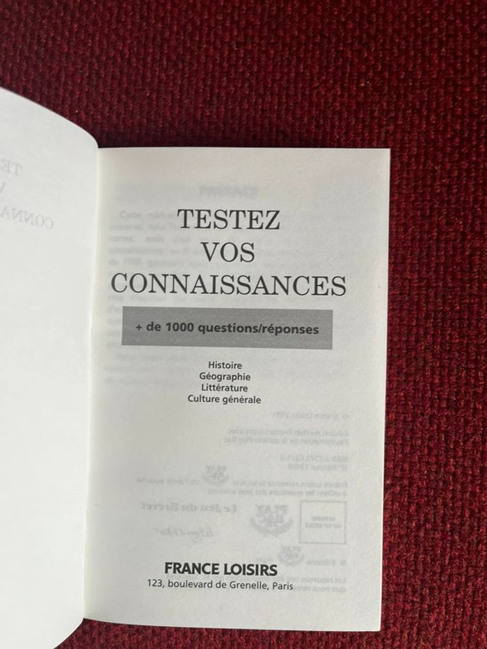 Livre Testez vos connaissances - photo numéro 4