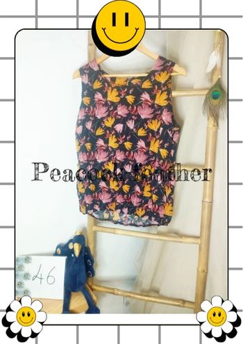 Haut débardeur fleuri noir 46