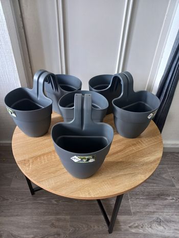Lot de 3 jardinières doubles