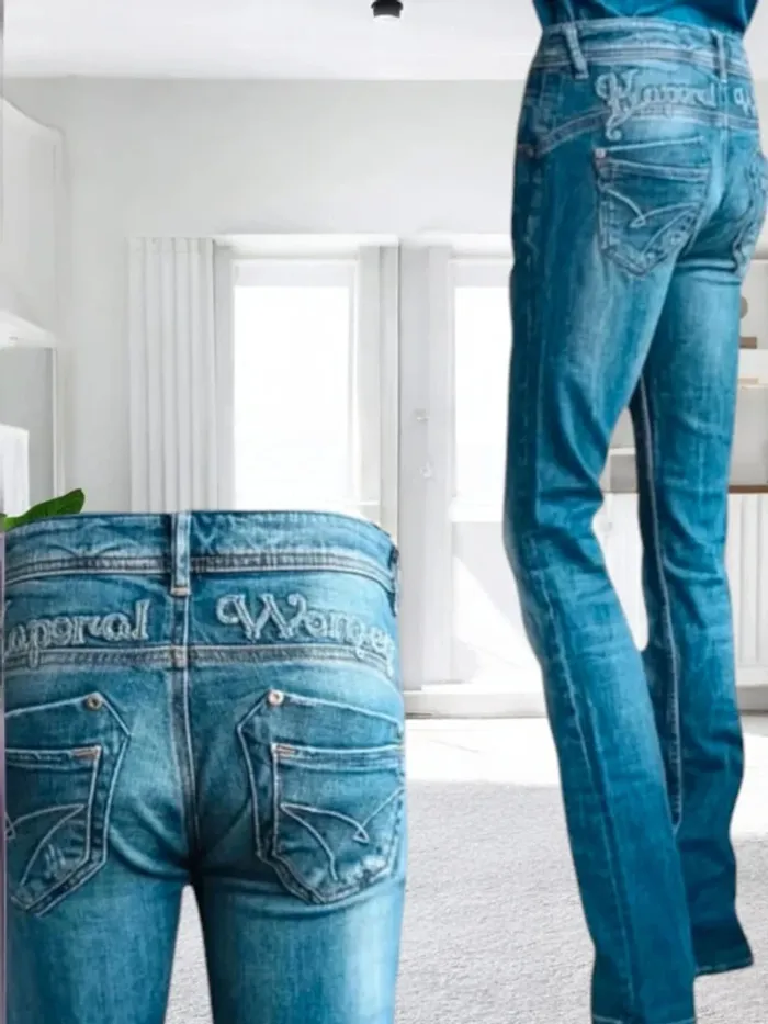 Jean Kaporal , coupe regular ,taille basse , extensible - photo numéro 4