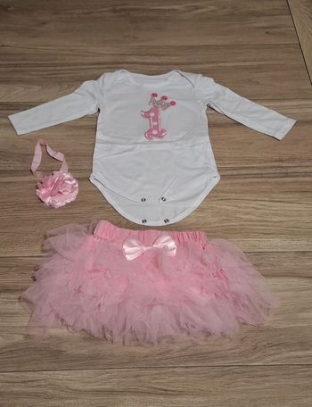 Robe bodie manches longues pour fille 1er anniversaire 