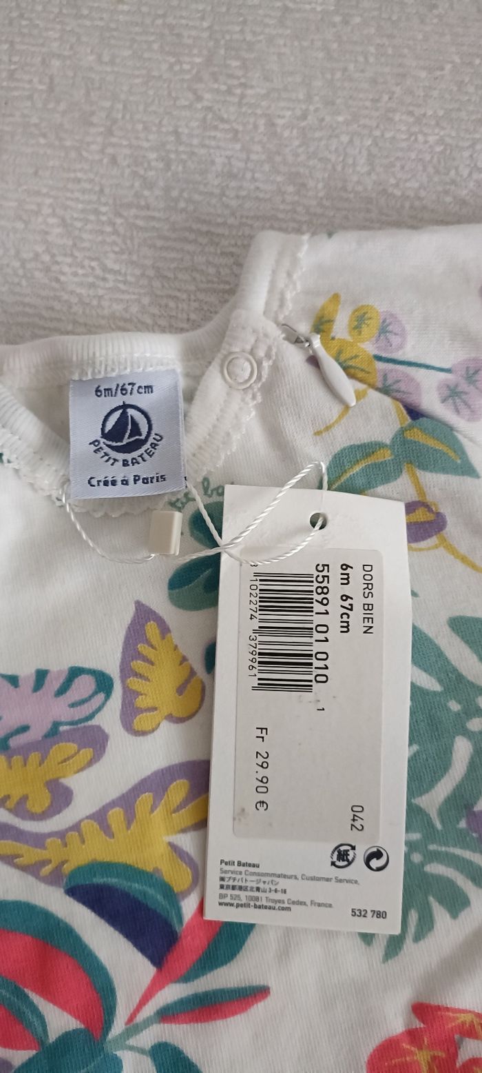 Pyjama dors bien coton 6 mois Petit bateau - photo numéro 2