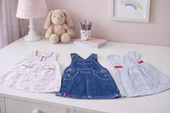 🌸 Lot de 3 Robes Bébé Fille - 3 mois 🌸