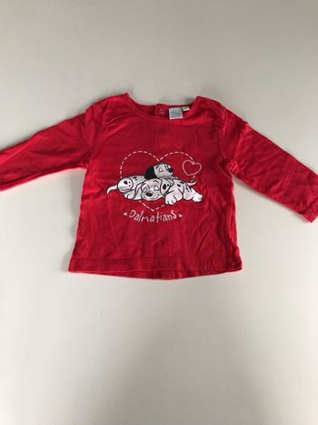 T-shirt bébé fille rouge Dalmatiens 6 mois