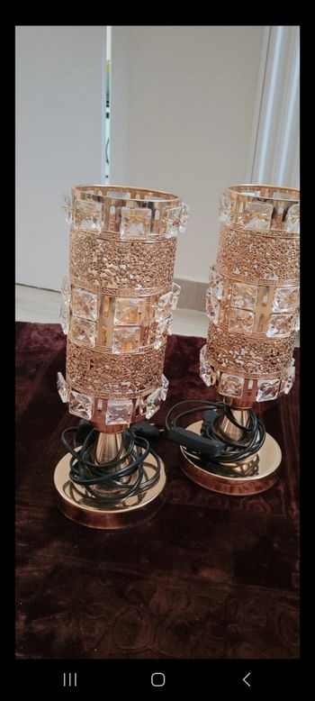 Lot de 2 décoration en or lampe en cristal de luxe moderne luminaires