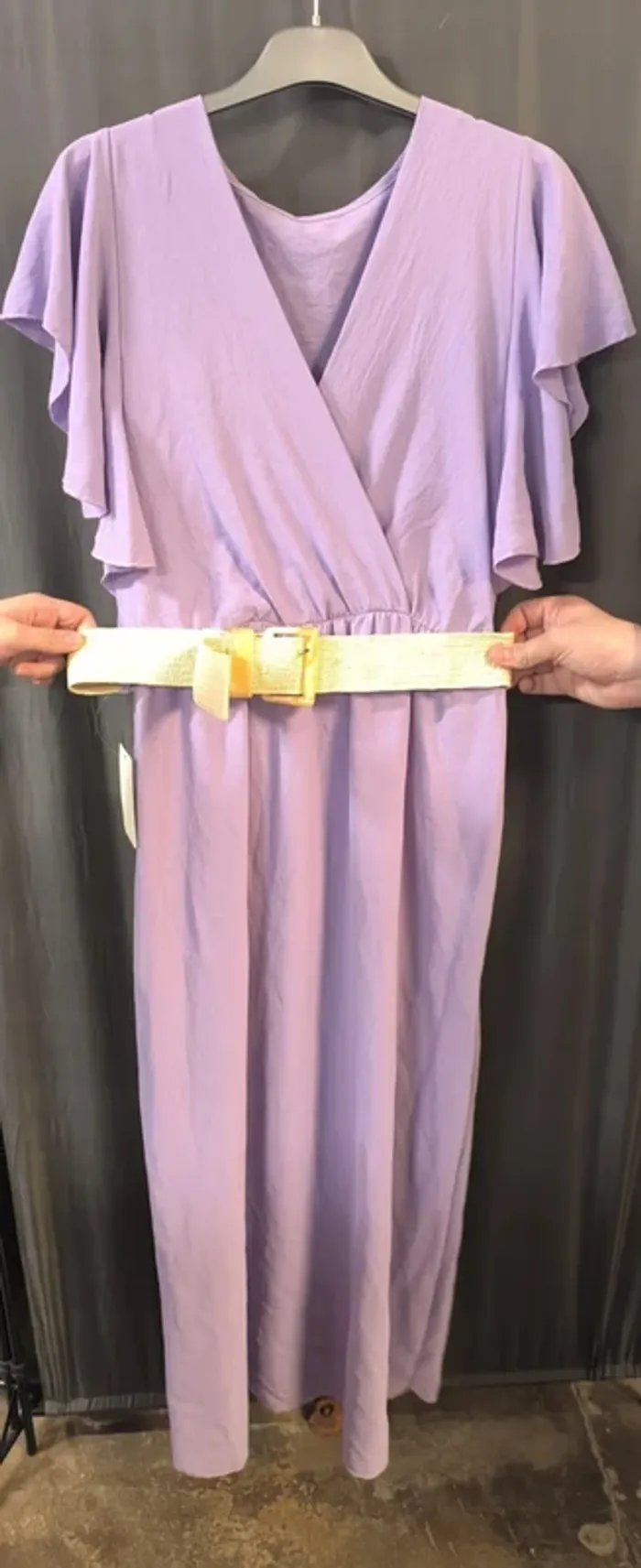 304152 robe violette avec ceinture femme TU sans marque