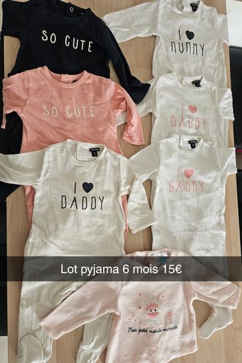 Lot pyjamas 6 mois
