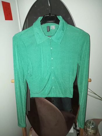Top chemise / crop top chemise vert neuf by H&M taille S