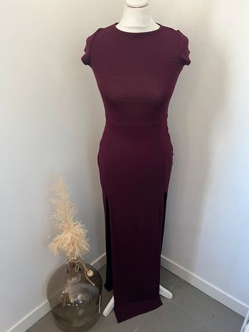 Robe longue bordeaux Boohoo S comme neuve
