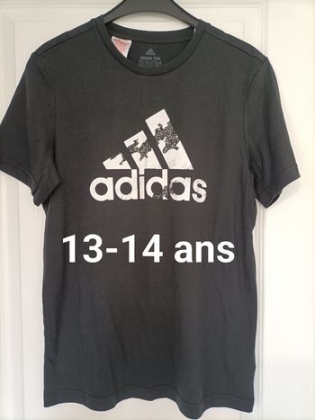 Tee-shirt noir et blanc Adidas 13-14 ans