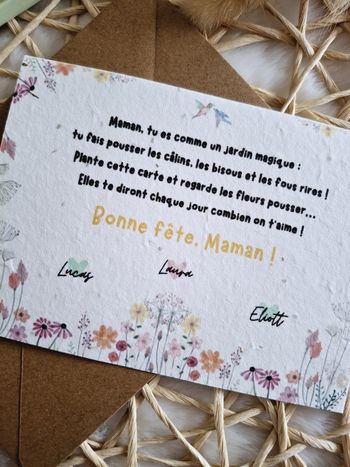 Carte à planter Fête des Mères – Papier ensemencé avec graines de marguerites