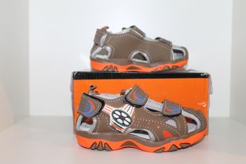 sandales nus pieds marron et orange 25