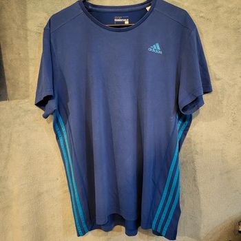 Tee-shirt Vintage Bleu Adidas Climalite - Taille L