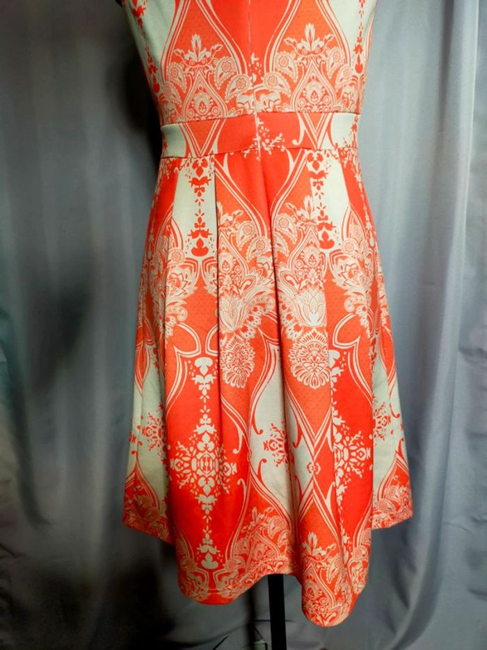 Robe orange & crème à motifs baroques – Bodyflirt Boutique – T. 36/38 (S) - photo numéro 4