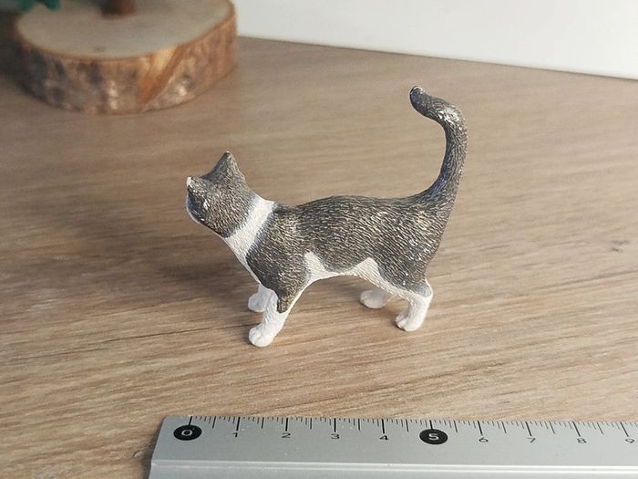 Schleich Chat gris et blanc Figurine Animal domestique - photo numéro 4