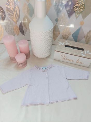 Gilet rose pâle Obaïbi fille 6 mois