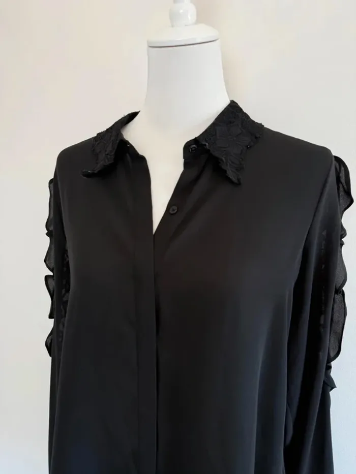Magnifique chemise Karl Lagerfeld noir femme taille L neuf - photo numéro 2